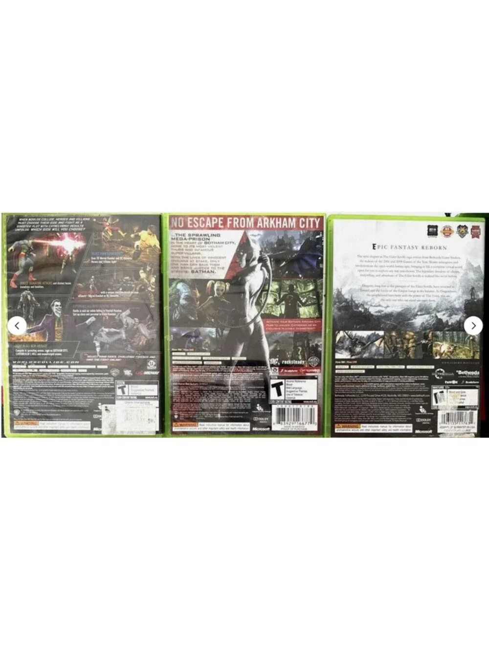 3 Microsoft XBox360 MORTAL COMBAT vs DC UNIVERSE - BATMAN ARKHAM CITY - SKYRIM